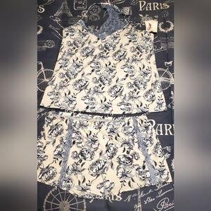 Floral Lace Trim Pajama Set, Brand New With Tags.
